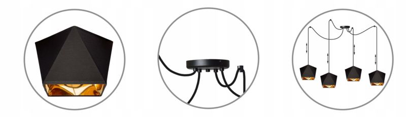 Lampa sufitowe wisząca Light Home LH Spider Diamond 4x E27 60W czarny 1szt.