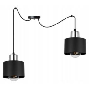 Lampa sufitowe wisząca Light Home LH Spider Panta 2x E27 60W czarny/srebrny 1szt.