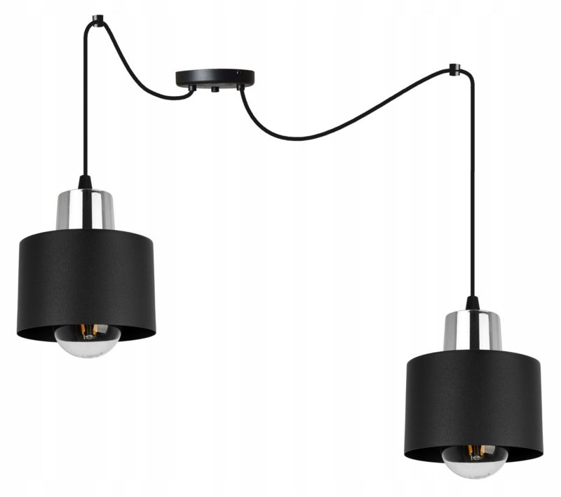 Lampa sufitowe wisząca Light Home LH Spider Panta 2x E27 60W czarny/srebrny 1szt.