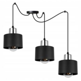 Lampa sufitowe wisząca Light Home LH Spider Panta 3x E27 60W czarny/srebrny 1szt.
