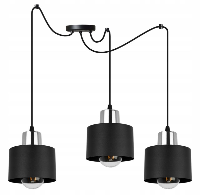 Lampa sufitowe wisząca Light Home LH Spider Panta 3x E27 60W czarny/srebrny 1szt.