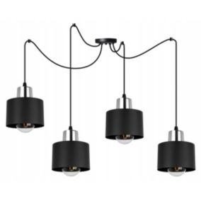 Lampa sufitowe wisząca Light Home LH Spider Panta 4x E27 60W czarny/srebrny 1szt.