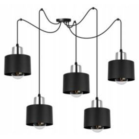 Lampa sufitowe wisząca Light Home LH Spider Panta 5x E27 60W czarny/srebrny 1szt.