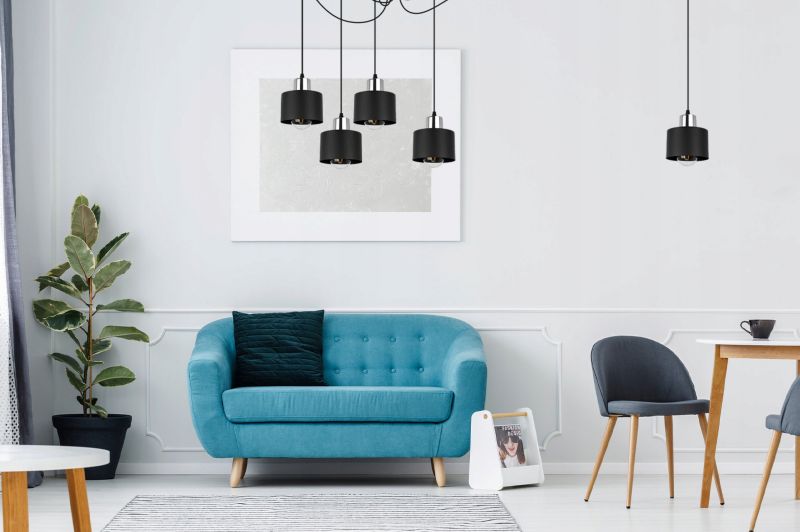 Lampa sufitowe wisząca Light Home LH Spider Panta 5x E27 60W czarny/srebrny 1szt.