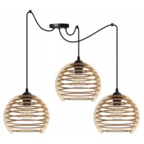 Lampa sufitowe wisząca Light Home LH Spider Timber 3x E27 60W czarny 1szt.