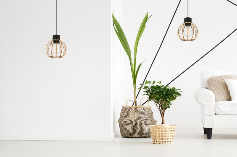 Lampa sufitowe wisząca Light Home LH Timber 1x E27 60W kula drewno 16cm 1szt.