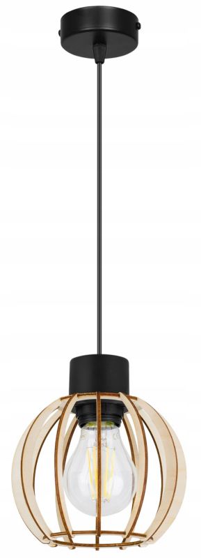 Lampa sufitowe wisząca Light Home LH Timber 1x E27 60W kula drewno 16cm 1szt.