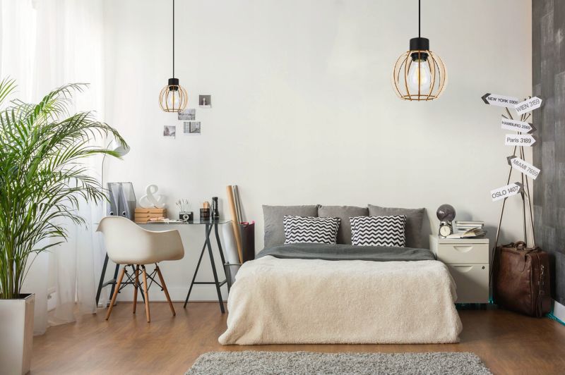 Lampa sufitowe wisząca Light Home LH Timber 1x E27 60W kula drewno 16cm czarny 1szt.