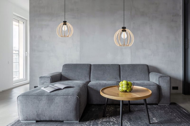 Lampa sufitowe wisząca Light Home LH Timber 1x E27 60W kula drewno 23cm 1szt.