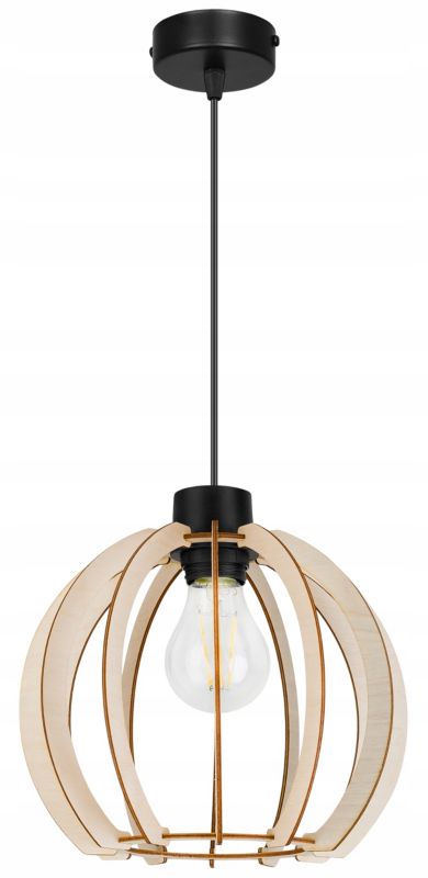 Lampa sufitowe wisząca Light Home LH Timber 1x E27 60W kula drewno 23cm 1szt.