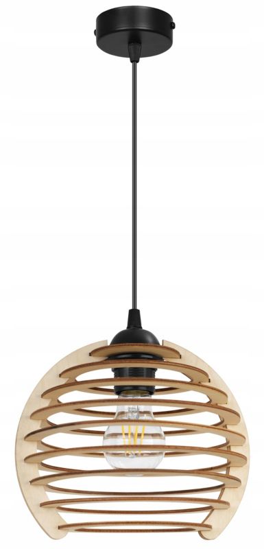 Lampa sufitowe wisząca Light Home LH Timber 1x E27 60W podstawa metaowa czarny 1szt.