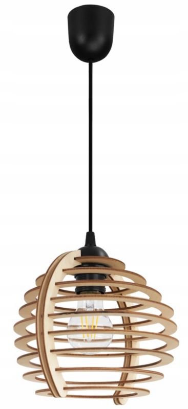 Lampa sufitowe wisząca Light Home LH Timber 1x E27 60W podstawa plastikowa czarny 1szt.