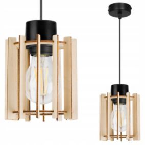 Lampa sufitowe wisząca Light Home LH Timber 1x E27 60W tuba drewno 1szt.