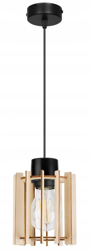 Lampa sufitowe wisząca Light Home LH Timber 1x E27 60W tuba drewno 1szt.
