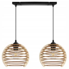 Lampa sufitowe wisząca Light Home LH Timber 2x E27 60W czarny 1szt.