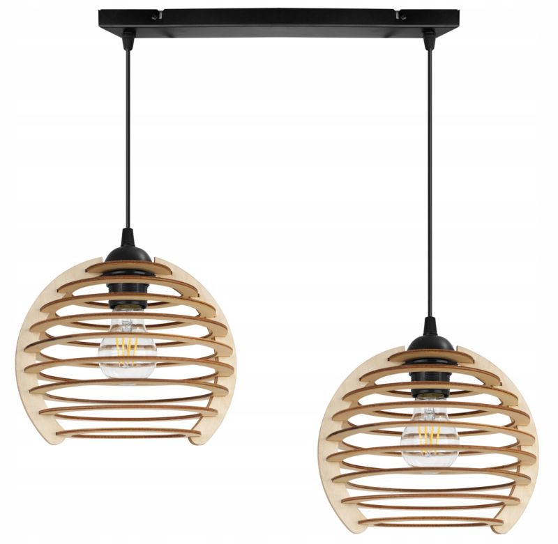 Lampa sufitowe wisząca Light Home LH Timber 2x E27 60W czarny 1szt.