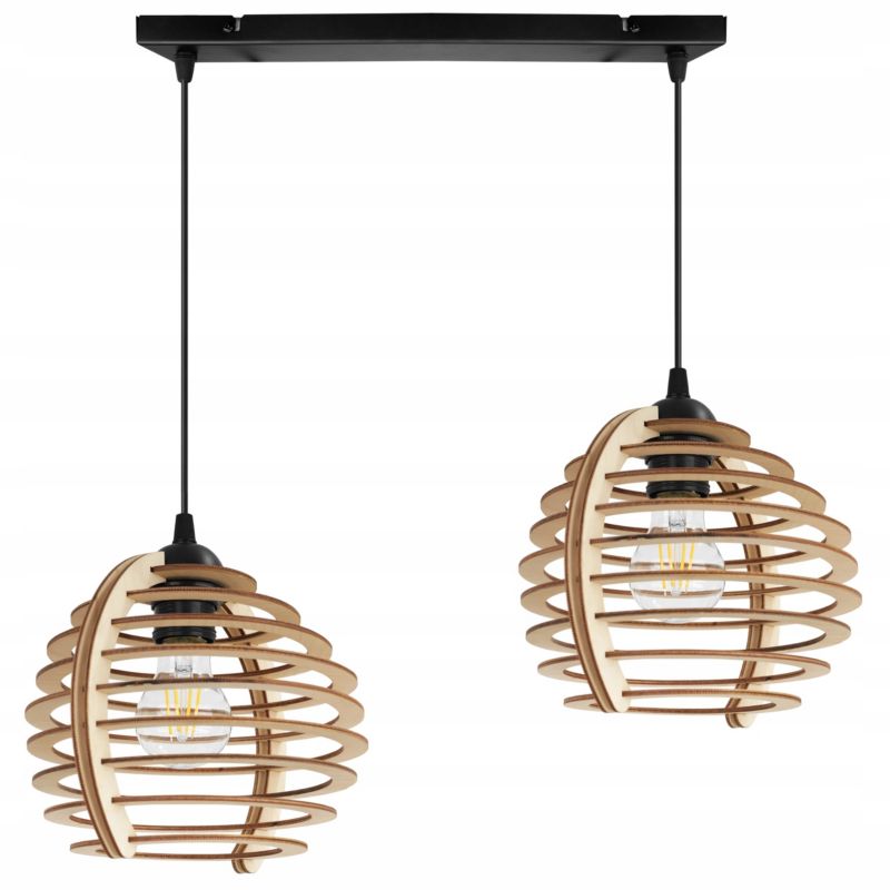Lampa sufitowe wisząca Light Home LH Timber 2x E27 60W czarny 1szt.