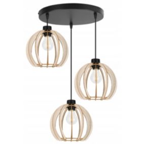 Lampa sufitowe wisząca Light Home LH Timber 3x E27 60W kula drewno 23cm 1szt.