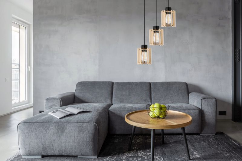 Lampa sufitowe wisząca Light Home LH Timber 3x E27 60W tuba drewno 1szt.