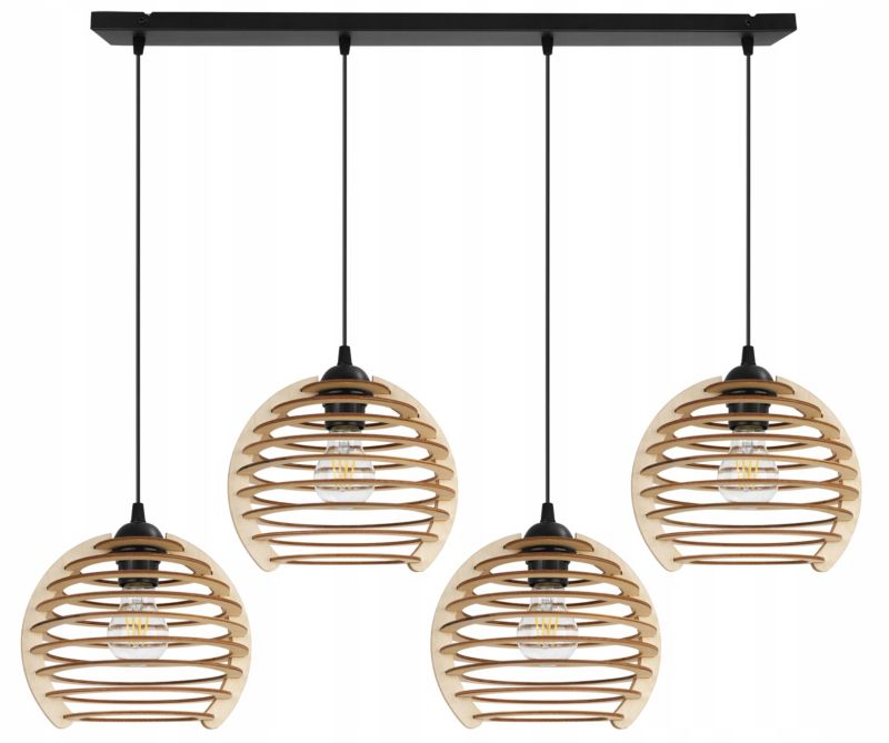 Lampa sufitowe wisząca Light Home LH Timber 4x E27 60W czarny 1szt.