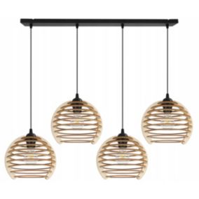 Lampa sufitowe wisząca Light Home LH Timber 4x E27 60W czarny 1szt.
