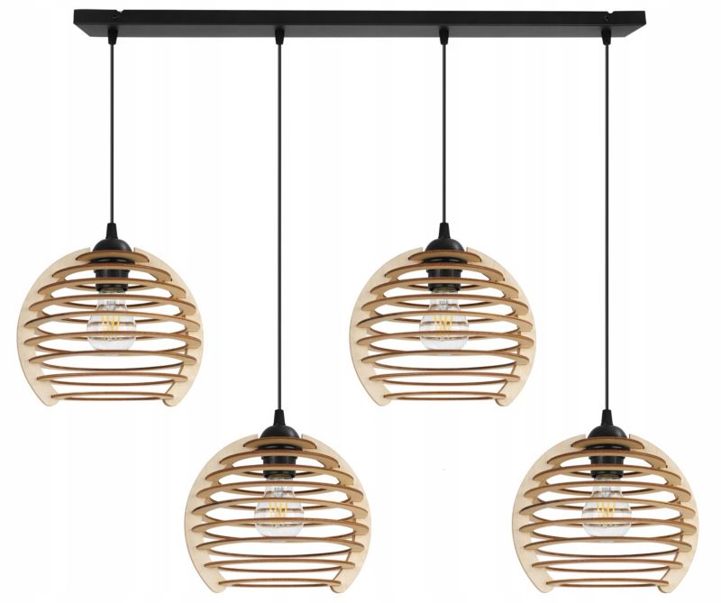 Lampa sufitowe wisząca Light Home LH Timber 4x E27 60W czarny 1szt.