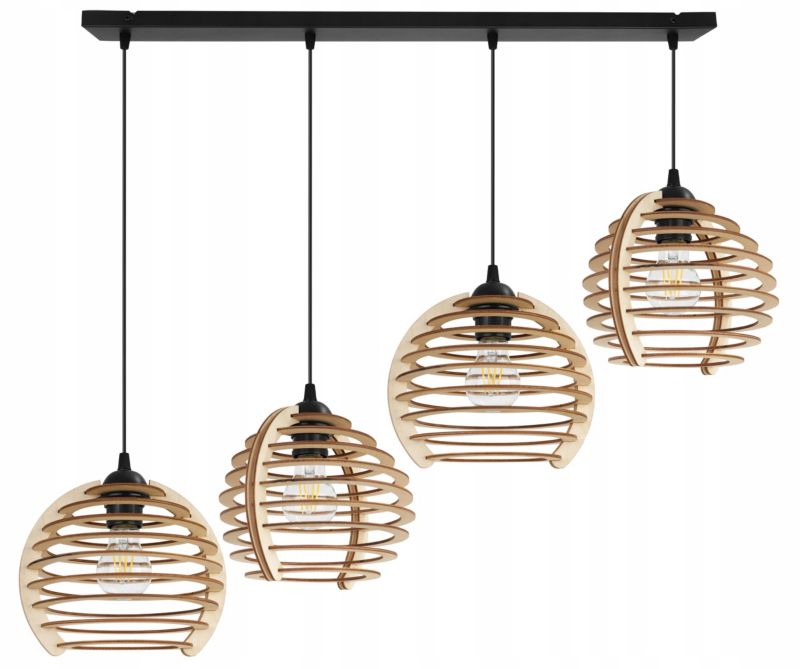 Lampa sufitowe wisząca Light Home LH Timber 4x E27 60W czarny 1szt.