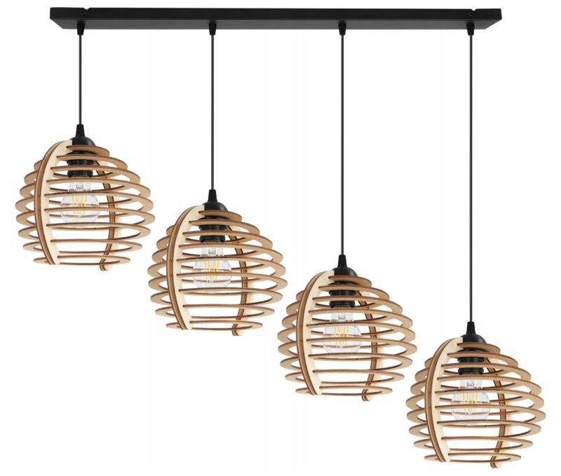 Lampa sufitowe wisząca Light Home LH Timber 4x E27 60W czarny 1szt.