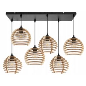 Lampa sufitowe wisząca Light Home LH Timber 6x E27 60W czarny 1szt.