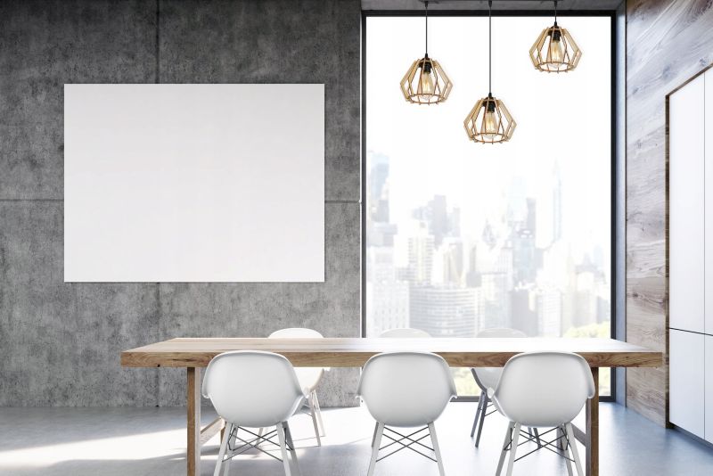 Lampa sufitowe wisząca Light Home LH Timber drewno diament 3x E27 60W czarny 1szt.