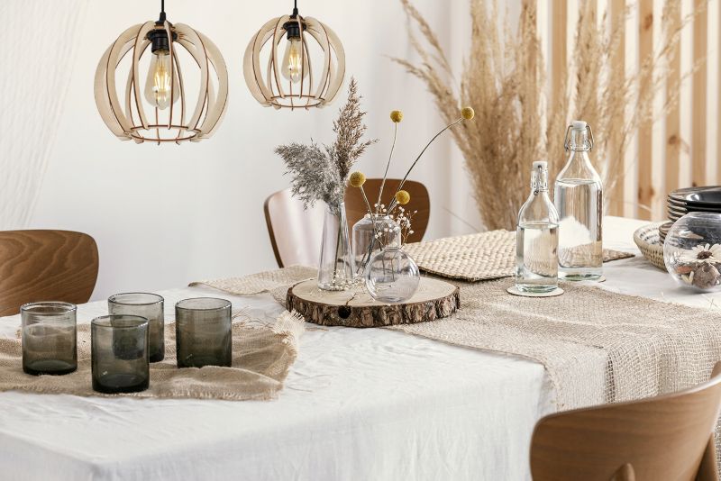 Lampa sufitowe wisząca Light Home LH Timber metal 1x E27 60W klosz drewno kula 24cm naturalny/czarny 1szt.