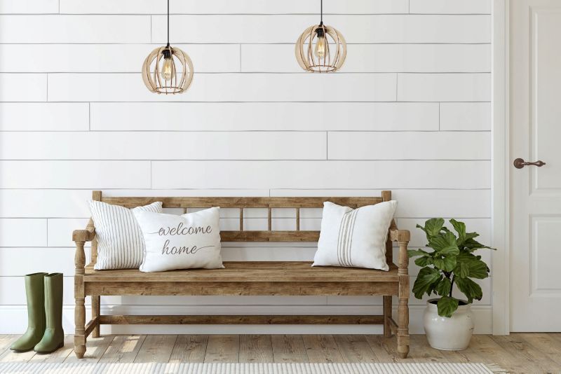 Lampa sufitowe wisząca Light Home LH Timber metal 1x E27 60W klosz drewno kula 24cm naturalny/czarny 1szt.