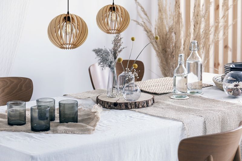 Lampa sufitowe wisząca Light Home LH Timber plastik 1x E27 60W klosz drewno kula 27cm naturalny/czarny 1szt.