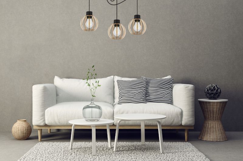 Lampa sufitowe wisząca Light Home LH Timber Spider 3x E27 60W klosz drewno kula 16cm czarny 1szt.