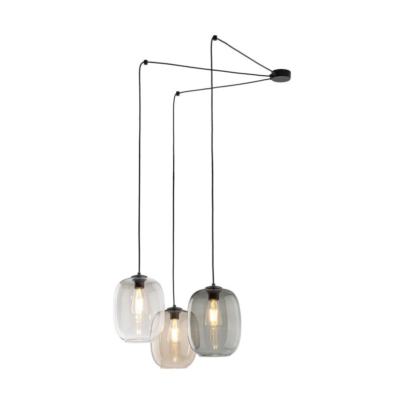 Lampa TK-Lighting Elio Mix kolorów szklanych kloszy Wisząca 3x E27 - 1 szt.