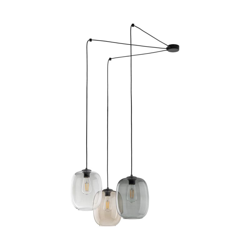 Lampa TK-Lighting Elio Mix kolorów szklanych kloszy Wisząca 3x E27 - 1 szt.