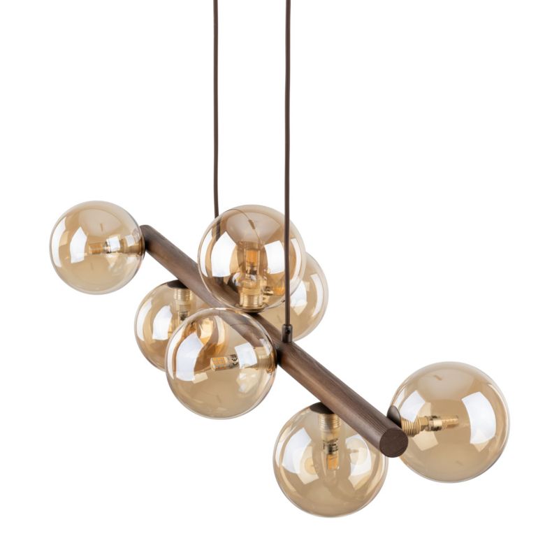 Lampa TK-Lighting Estera Wood Orzech Bursztyn Lampa Wisząca 7Xg9 - 1 szt.