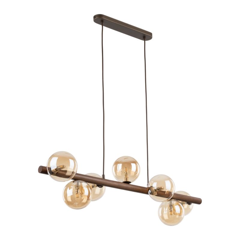 Lampa TK-Lighting Estera Wood Orzech Bursztyn Lampa Wisząca 7Xg9 - 1 szt.