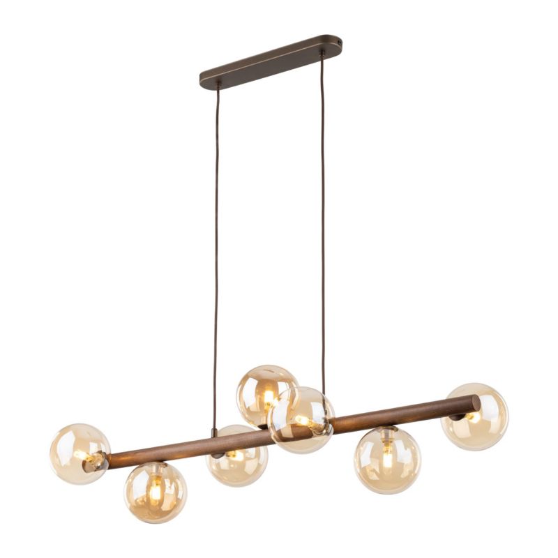 Lampa TK-Lighting Estera Wood Orzech Bursztyn Lampa Wisząca 7Xg9 - 1 szt.