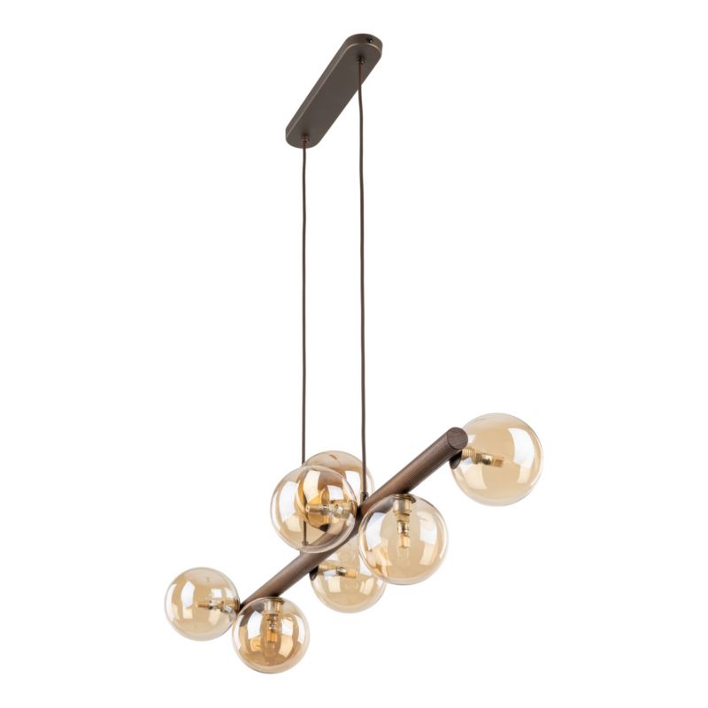 Lampa TK-Lighting Estera Wood Orzech Bursztyn Lampa Wisząca 7Xg9 - 1 szt.