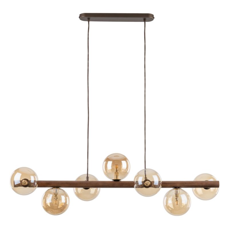 Lampa TK-Lighting Estera Wood Orzech Bursztyn Lampa Wisząca 7Xg9 - 1 szt.