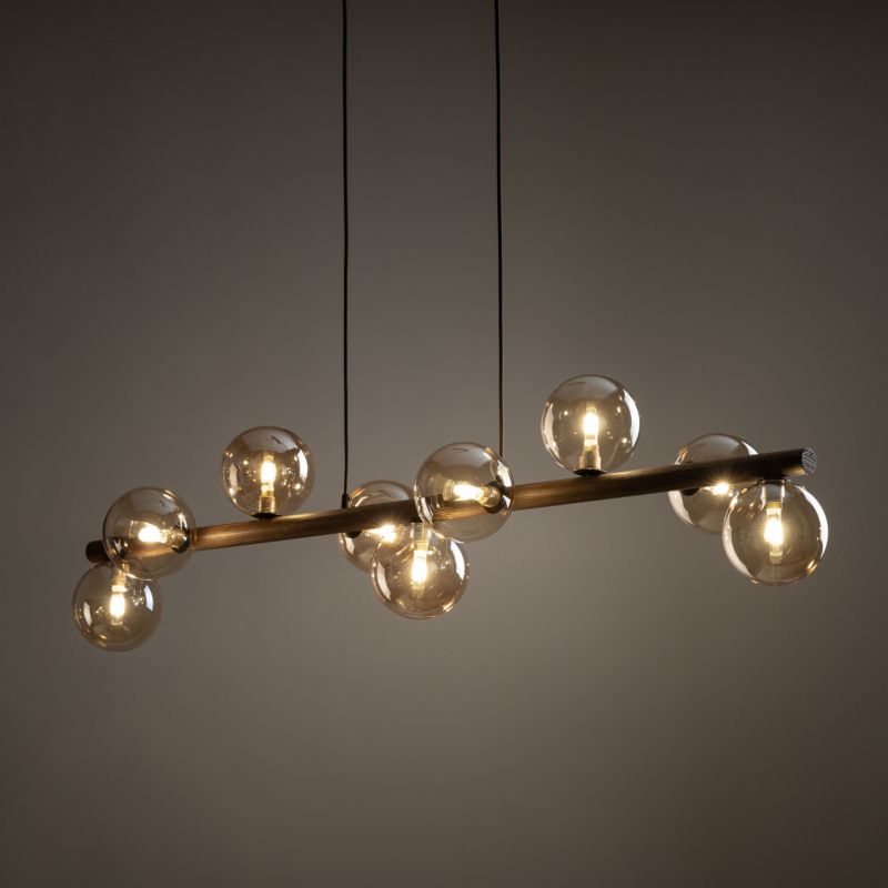 Lampa TK-Lighting Estera Wood Orzech Bursztyn Lampa Wiszaca 9Xg9 - 1 szt.