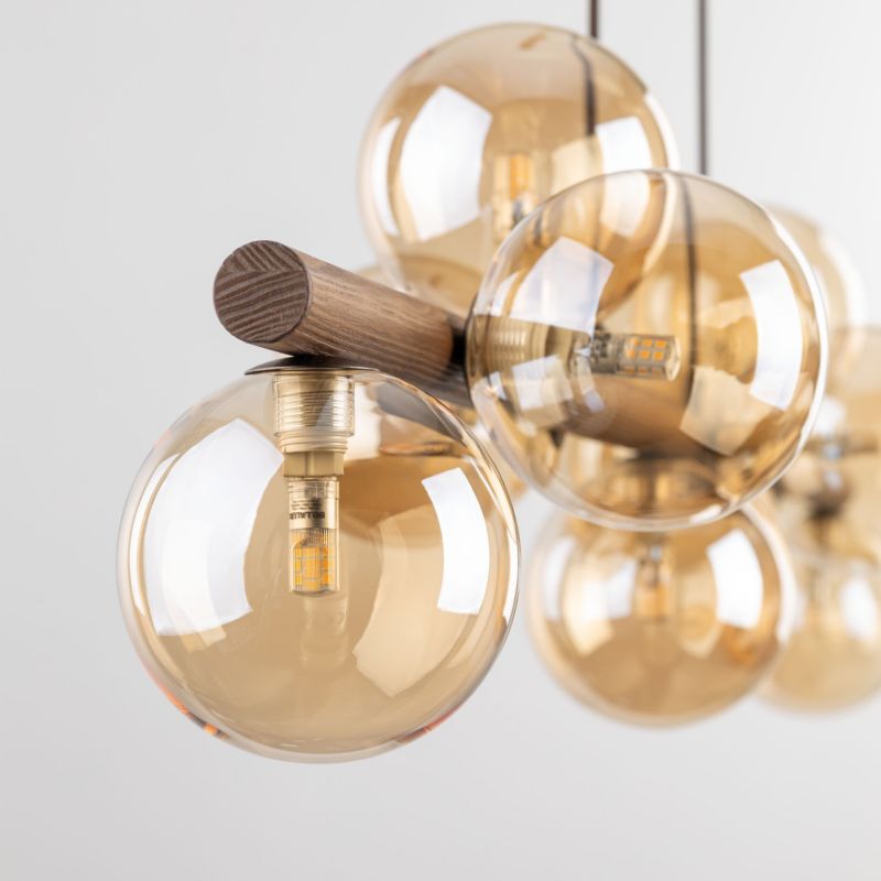 Lampa TK-Lighting Estera Wood Orzech Bursztyn Lampa Wiszaca 9Xg9 - 1 szt.