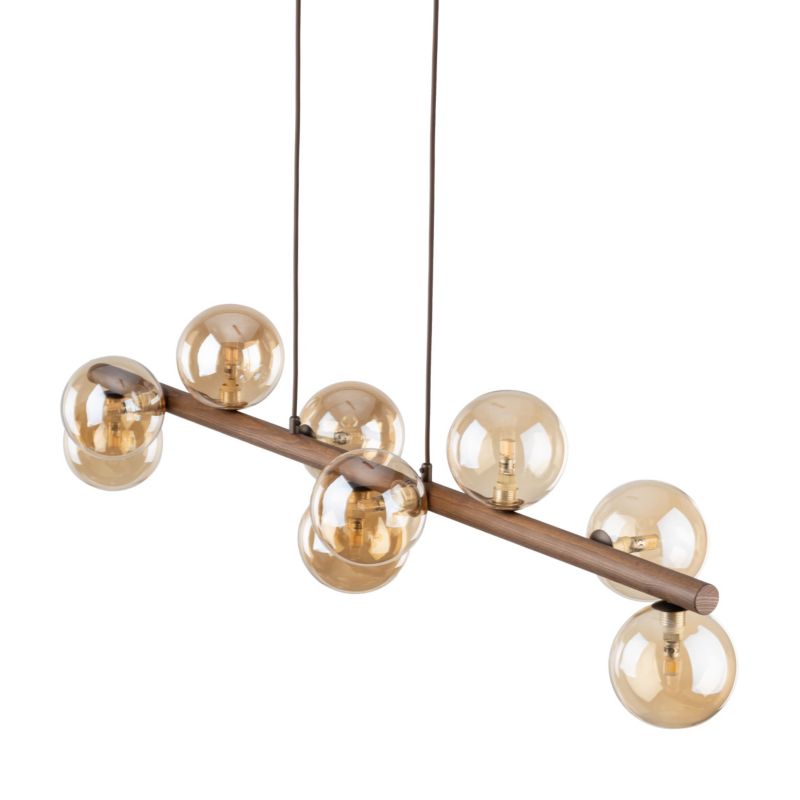 Lampa TK-Lighting Estera Wood Orzech Bursztyn Lampa Wiszaca 9Xg9 - 1 szt.