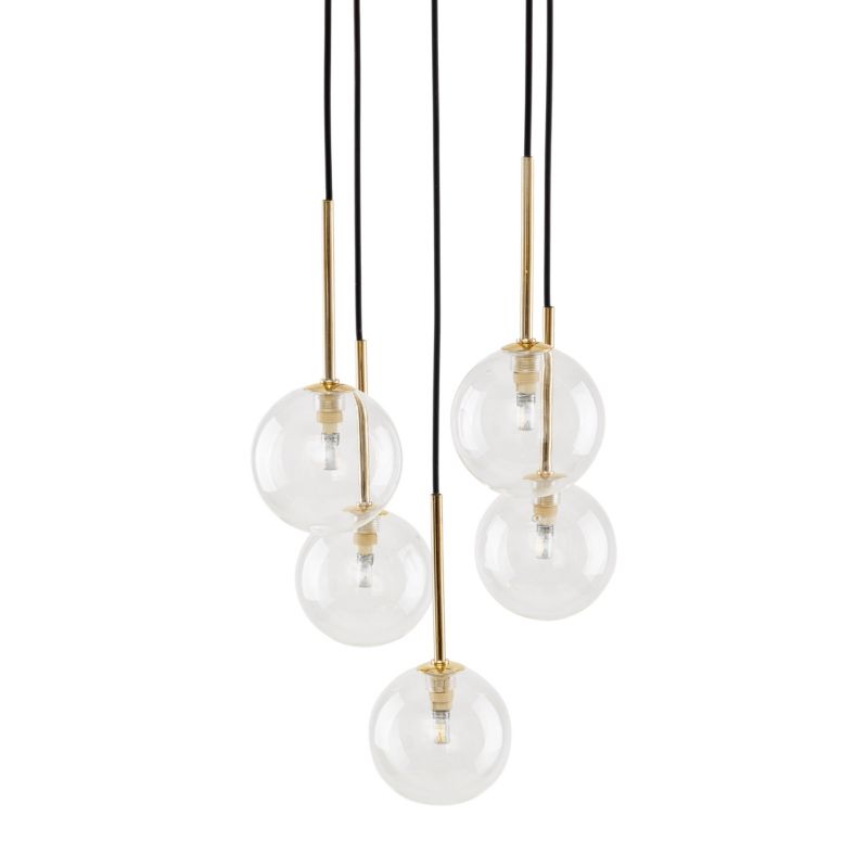 Lampa TK-Lighting Nilos Black / Gold Wisząca 5 - 1 szt.