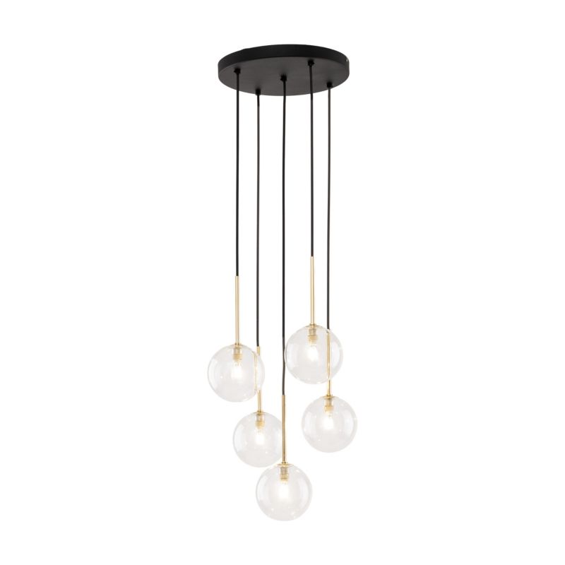 Lampa TK-Lighting Nilos Black / Gold Wisząca 5 - 1 szt.