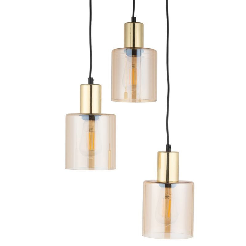 Lampa TK-Lighting Sierra Gold Amber Lampa Wisząca 3 - 1 szt.