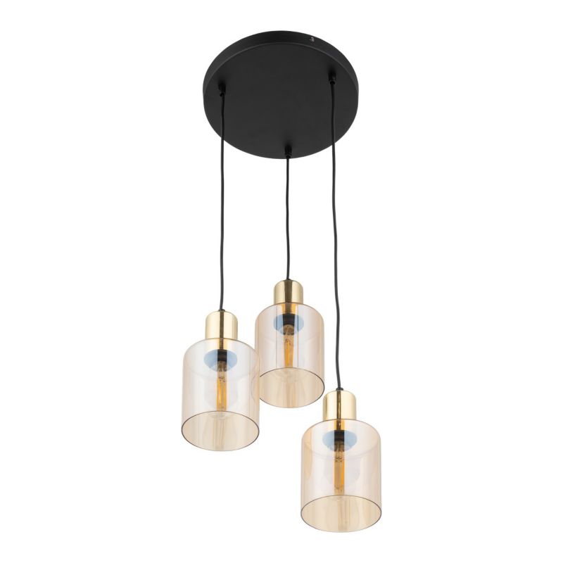 Lampa TK-Lighting Sierra Gold Amber Lampa Wisząca 3 - 1 szt.