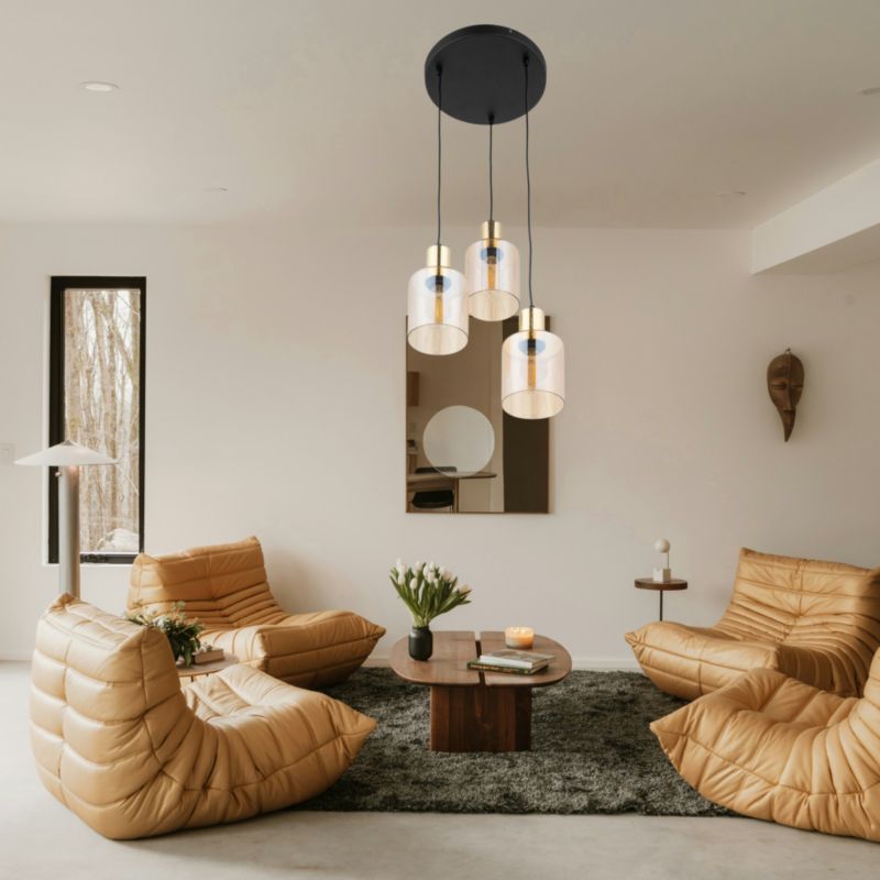 Lampa TK-Lighting Sierra Gold Amber Lampa Wisząca 3 - 1 szt.