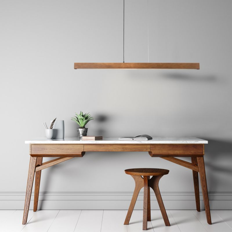 Lampa TK-Lighting Teo Led Orzech Lampa Wisząca drewniana belka 126cm - 1 szt.